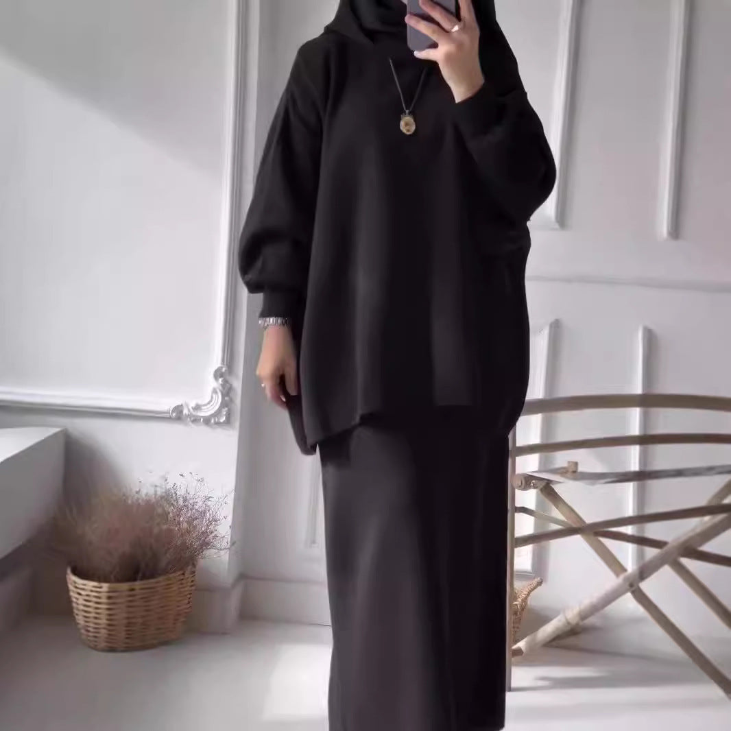 Damen Two-Piece Set Asymmetrisch Voluminöse Ärmel Eveloria