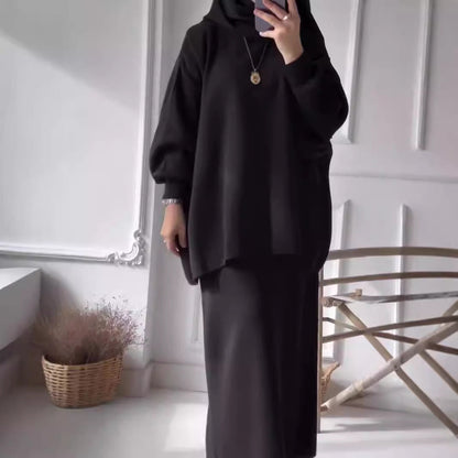 Damen Two-Piece Set Asymmetrisch Voluminöse Ärmel Eveloria