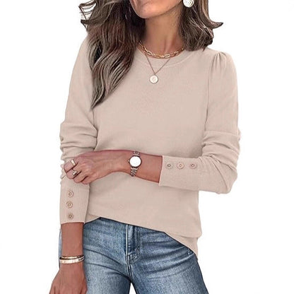 Damen Pullover Lässig Knopfdetails Eveloria - Eveloria