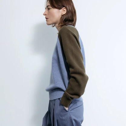 Damen Strickpullover Sportlich Raglanärmel Eveloria