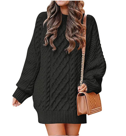 Damen Strickpullover Groß Zopfdesign Eveloria