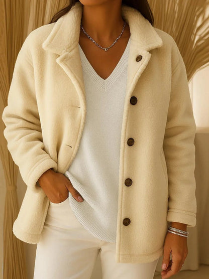 Damen Fleecejacke Knopfdetails Eveloria