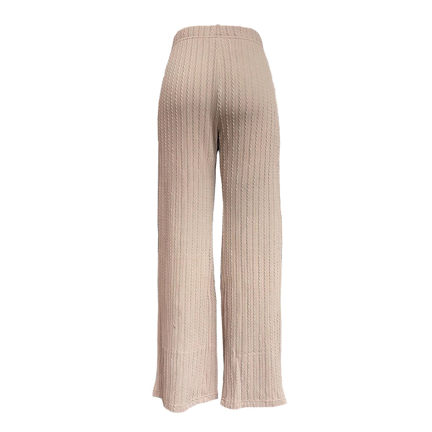 Damen Rippstrick-Hose Hochtailliert Mit Seitentaschen