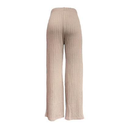 Damen Rippstrick-Hose Hochtailliert Mit Seitentaschen
