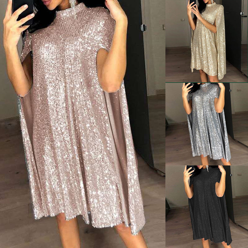 Damen Abendkleid mit Cape Eveloria Glamour Schwarz - Eveloria