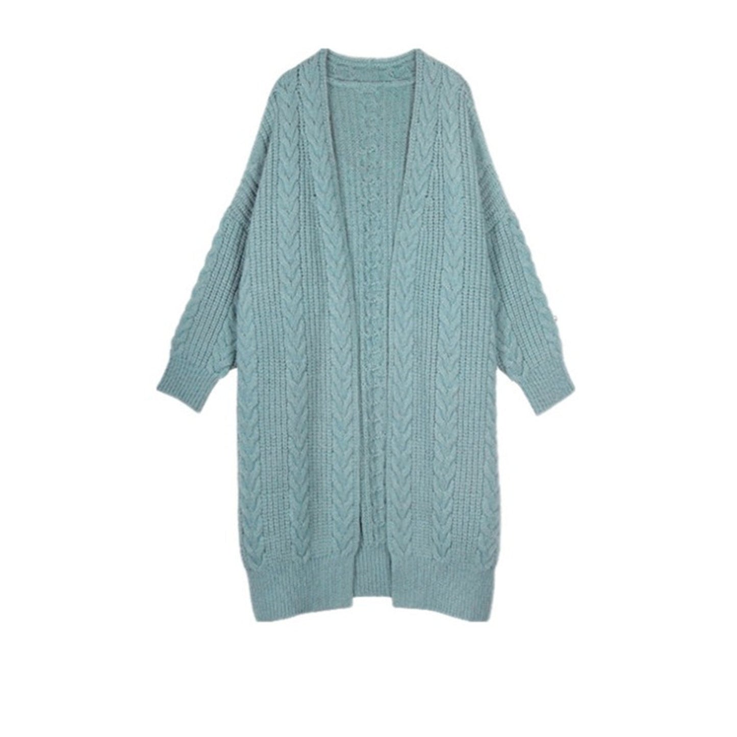 Damen Strickjacke Zopfmuster Weit Schnitt Eveloria