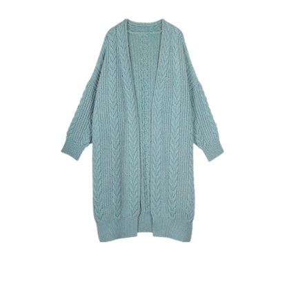 Damen Strickjacke Zopfmuster Weit Schnitt Eveloria