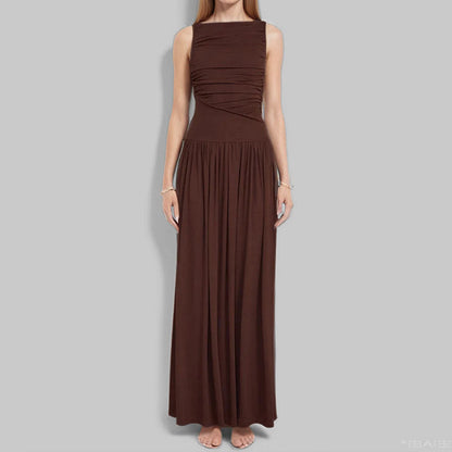Damen Maxikleid Raffiniertes Raffung Design Eveloria
