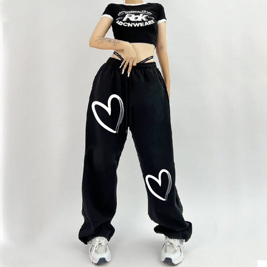 Damen Sweatpants Bequem Herzdruck Eveloria - Eveloria