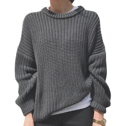 Damen Strickpullover Rippmuster Modern Lässig Eveloria