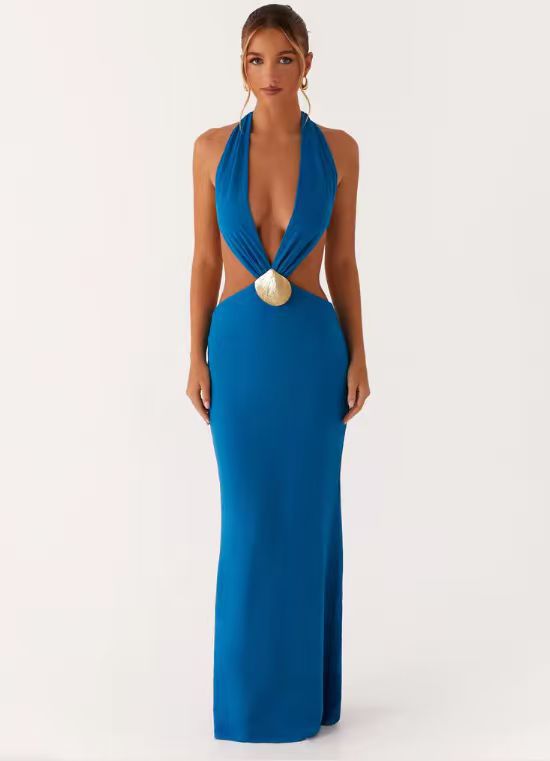 Damen Abendkleid V-Ausschnitt Cut-Out-Design Eveloria