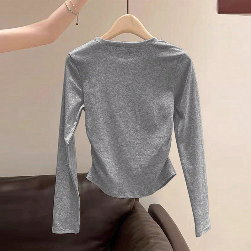 Damen Longsleeve Oberteil Rundhalsausschnitt Eveloria
