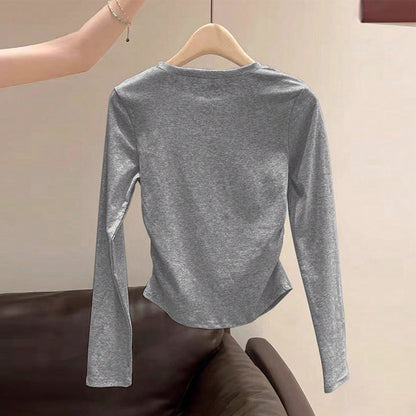 Damen Longsleeve Oberteil Rundhalsausschnitt Eveloria