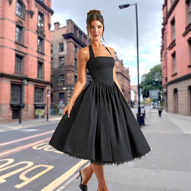 Damen Abschlussballkleid Schulterfrei Volumöser Rock Eveloria