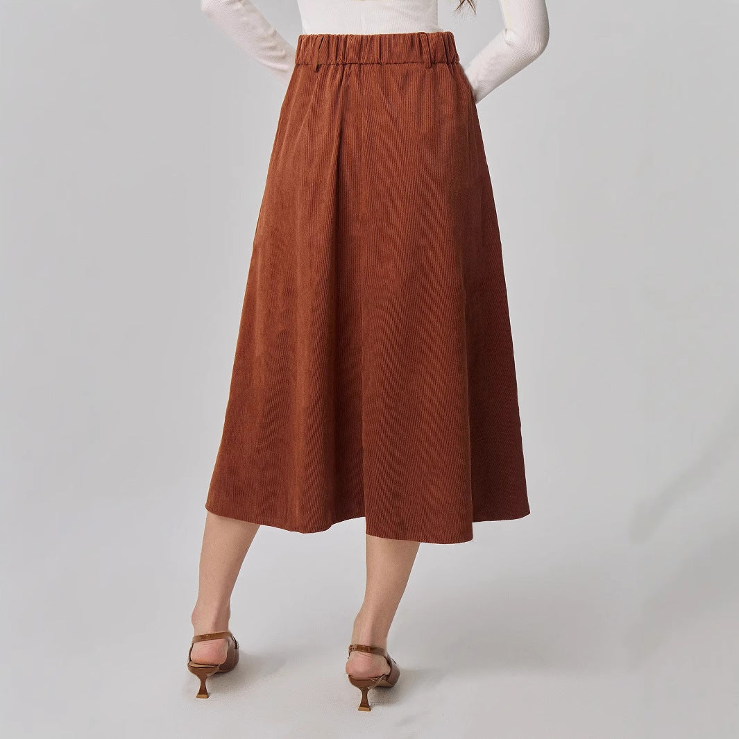 Damen A-Linie Midi-Rock mit Knöpfen Elegant