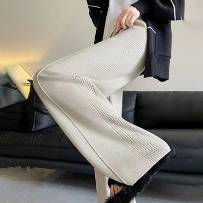 Damen Strickhose Weite Passform Strukturiertes Design Eveloria - Eveloria