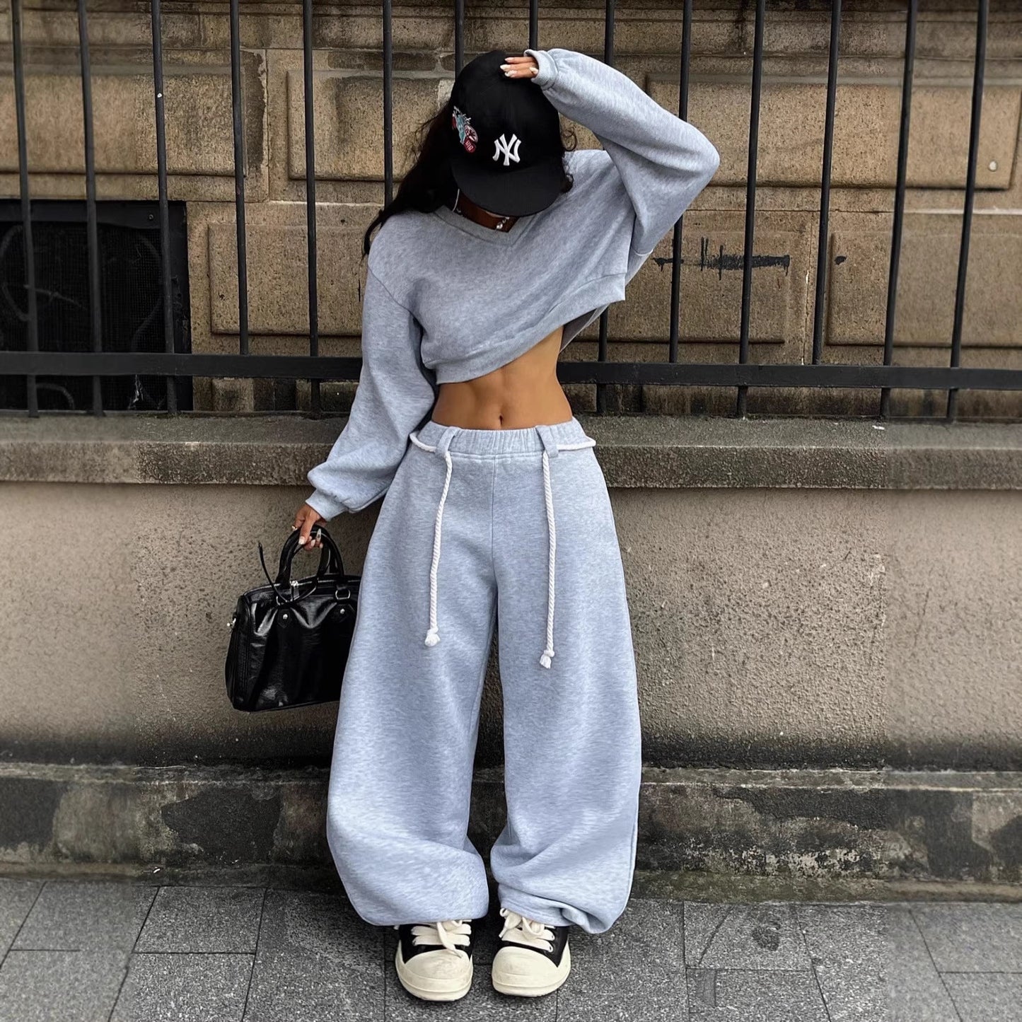 Damen Crop- Set mit weiter Hose Eveloria