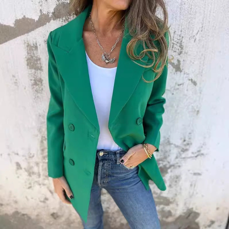 Damen Blazer Doppelter Knopfleiste Stylischer Schnitt Eveloria