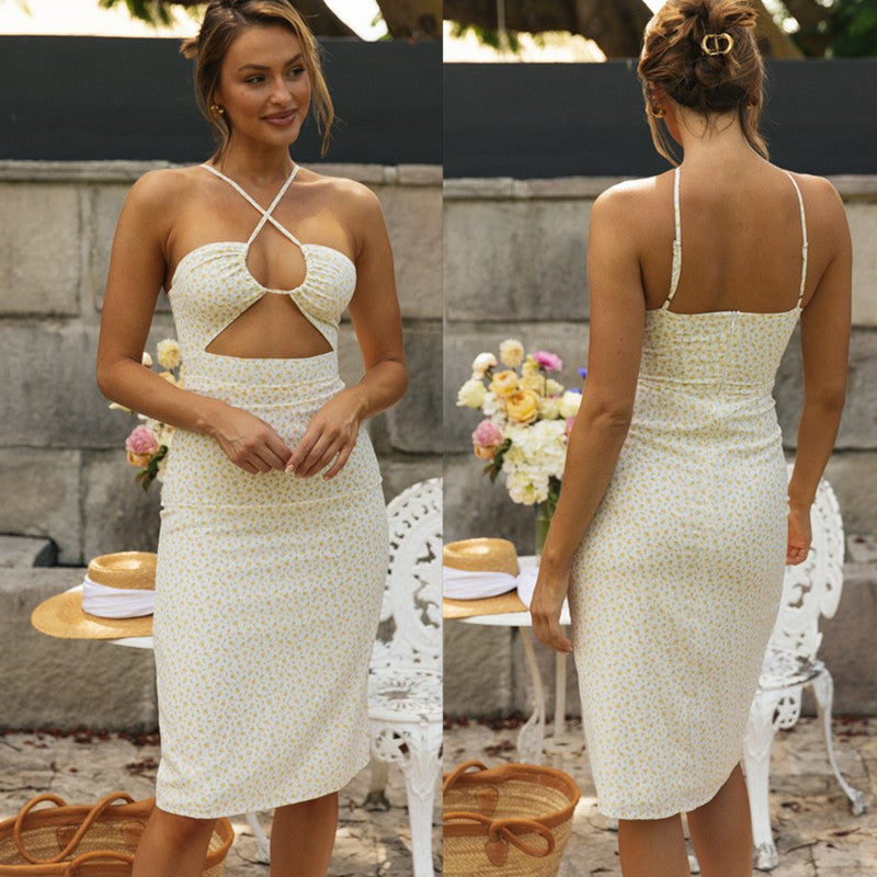 Damen Strandkleid Cut-Outs Zarten Trägern Eveloria - Eveloria