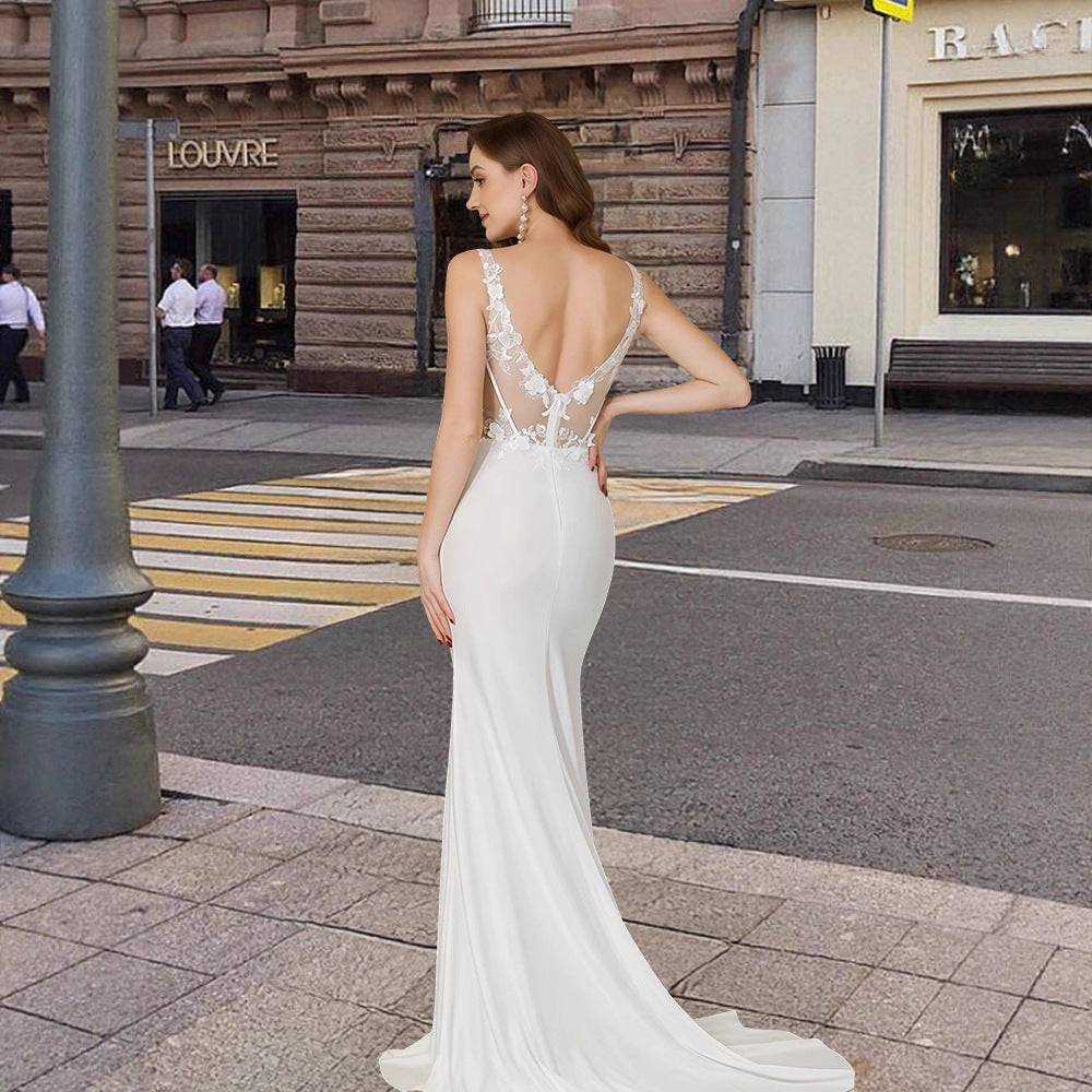 Damen Abendkleid Spitze Figurbetonter Schnitt Eveloria
