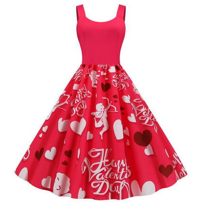 Damen Swing-Kleid Herzmotive Eveloria - Eveloria
