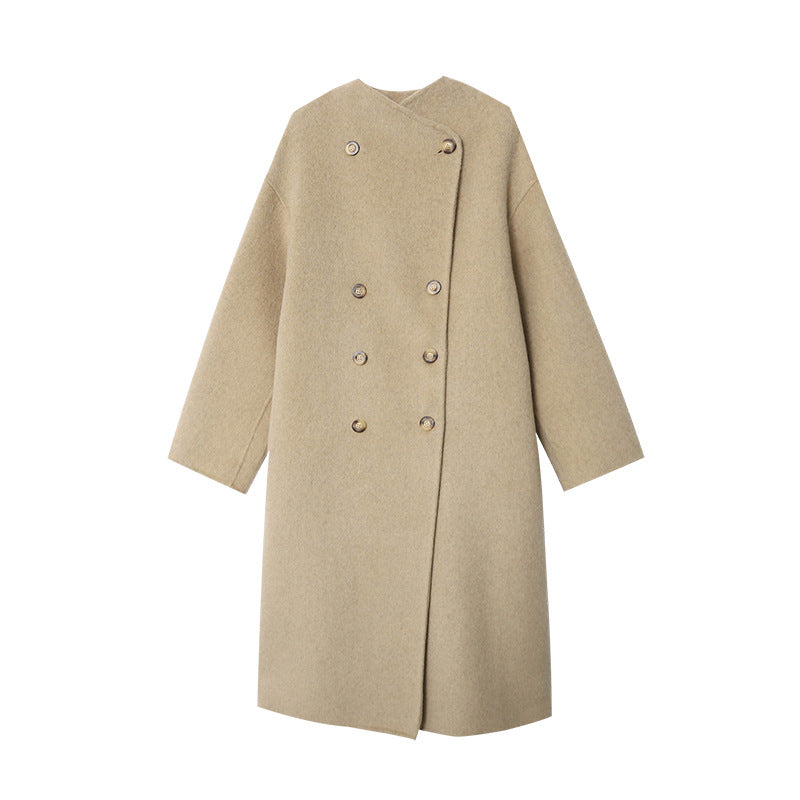 Damen Wickelmantel Wollmix Elegant Eveloria