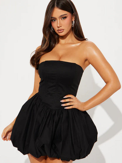 Damen Bustier-Kleid Voluminöser Rock Figurschmeichelnder Schnitt