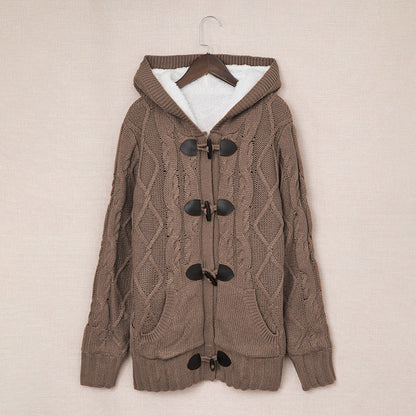 Damen Strickjacke Hochkragen Bequem Grün