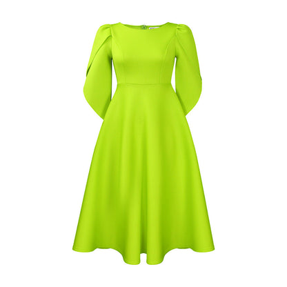 Damen Abendkleid mit Handballenärmel und schwingendem Rock Eveloria