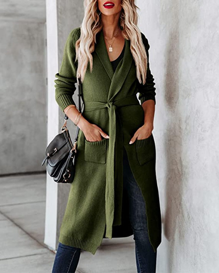 Damen Grobstrick Cardigan mit Taschen Eveloria