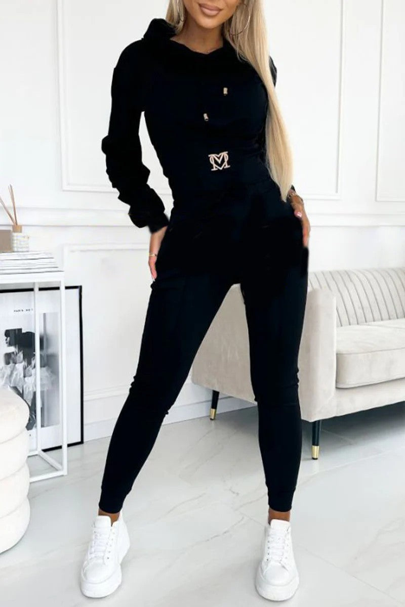 Damen Sportanzug Elastisch Kordelzug Eveloria