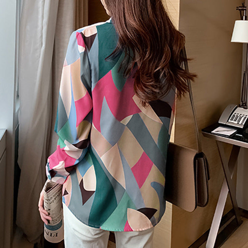 Damenbluse Geometrisches Muster Eveloria