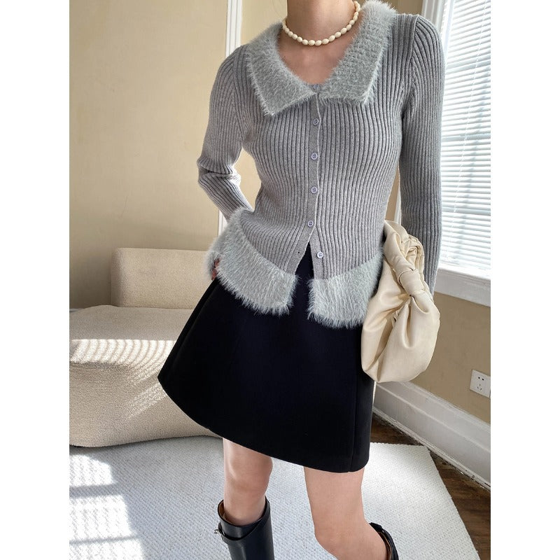 Damen Cardigan Gestrickt Mit Taschen Weich Eveloria