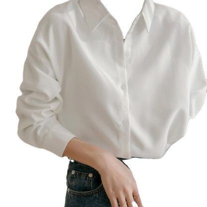 Damen Oversized Bluse Lässiger Schnitt Eleganter Kragen