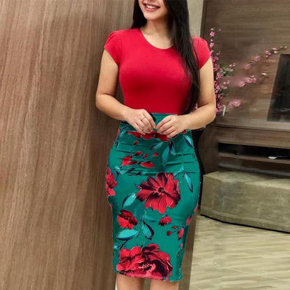 Damen Wickelkleid Streifenmuster Taillengürtel