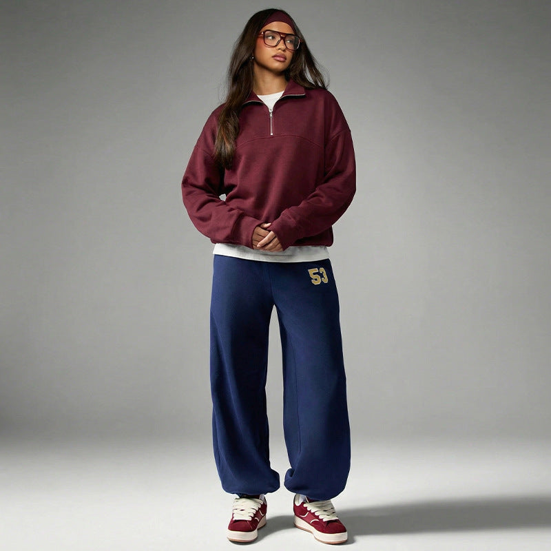 Damen Oversized Pullover Weiches Fleece