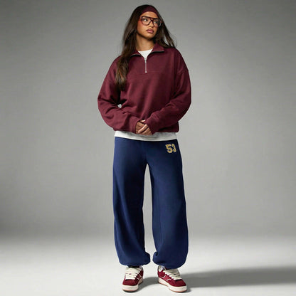 Damen Oversized Pullover Weiches Fleece