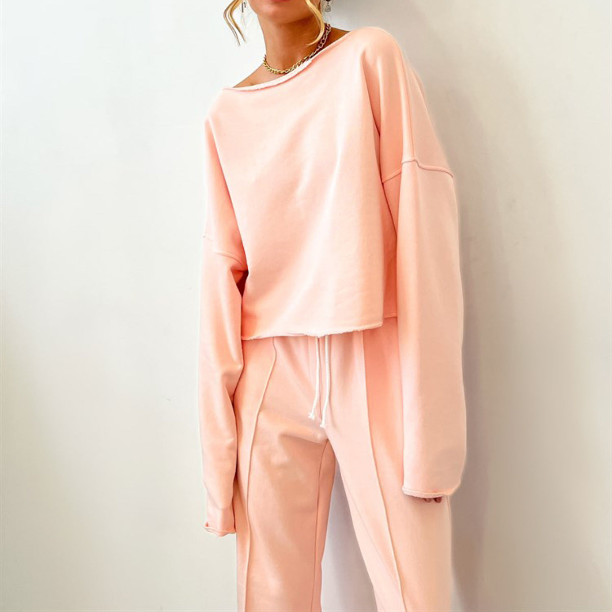 Damen Sweatshirt und Jogginghose Leicht Bequem Grau - Eveloria