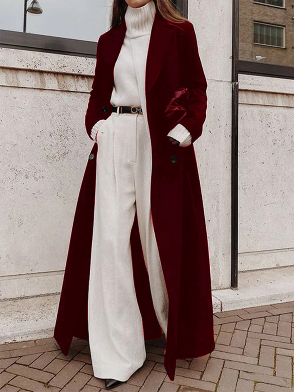 Damen Trenchcoat Leicht Tailliert Eveloria
