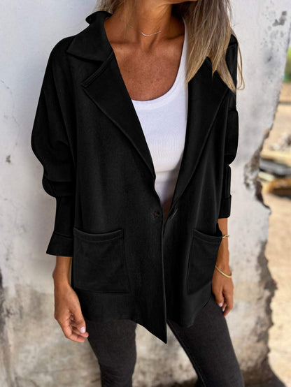 Damen Oversized Blazerjacke mit Taschen