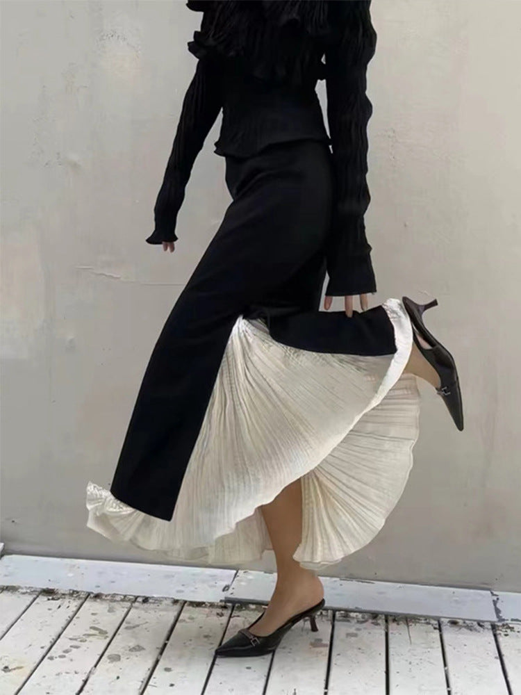 Damen Maxi-Rock Lagenlook Mit Schlitzen Eveloria
