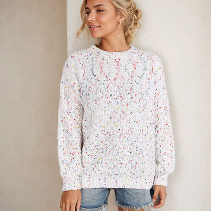 Damen Strickpullover Bunt Weich Eveloria