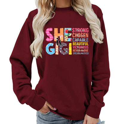 Damen Sweatshirt Inspirierendes Text-Design Eveloria