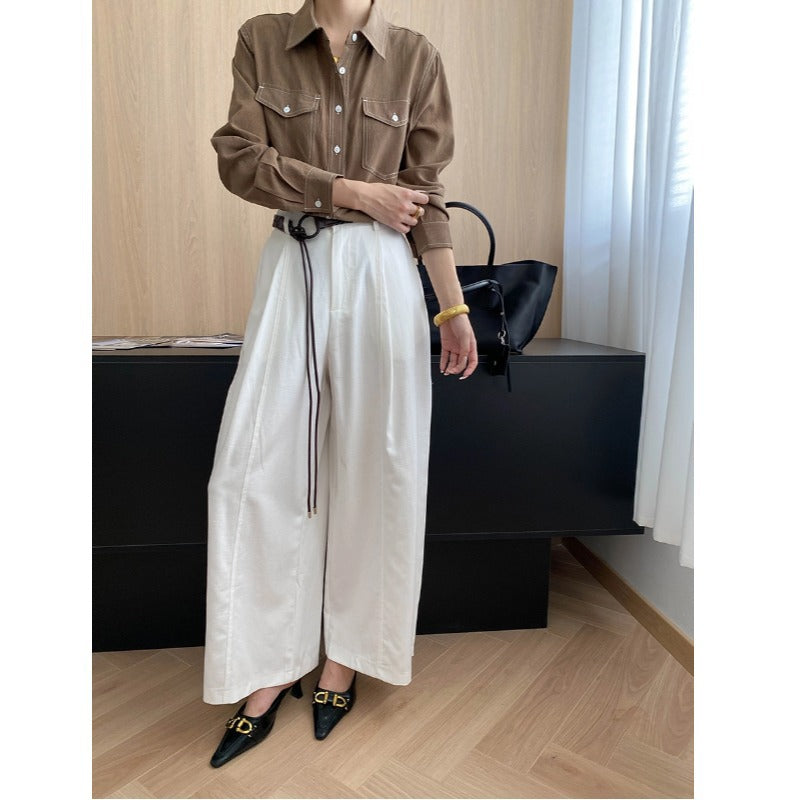 Damen Overshirt Bluse aus Baumwolle mit Brusttaschen und modernem