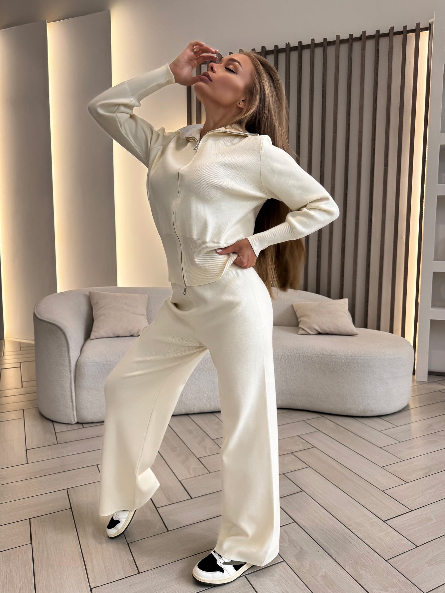 Damen Sportanzug Hoodie Hose Elastischer Bund Eveloria