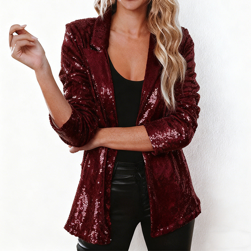 Damen Glitzer Blazer Eveloria wird zu: Eveloria Damen Glitzerjacke