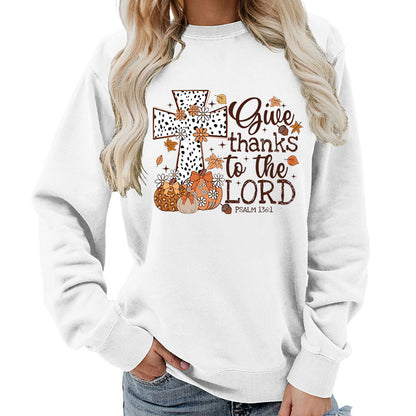 Damen Sweatshirt Kreuz-Aufdruck Herbstlich Braun Eveloria