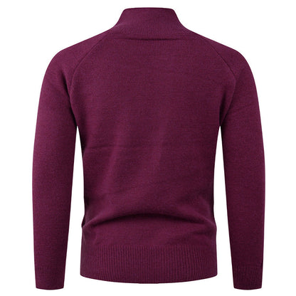 Herren Strickcardigan Stehkragen Knopfverschluss Grau