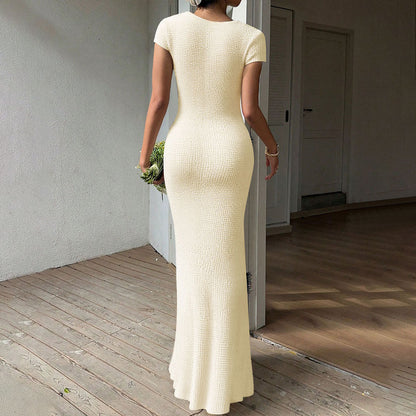 Damen Maxikleid mit Knoten-Design und Cut-Out-Details