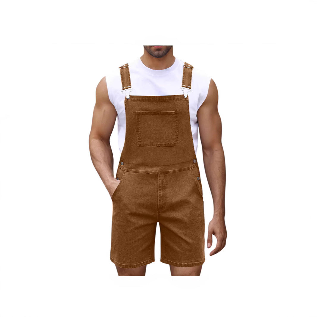 Herren Denim-Latzhose Relaxed Fit Blau